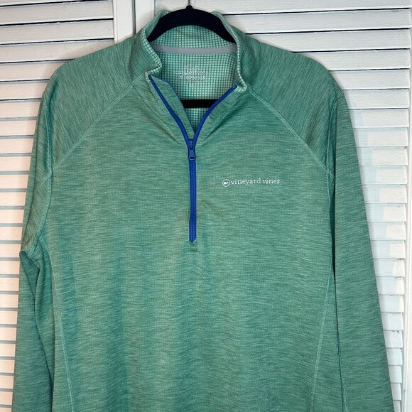 Vinyard Vines Mens Green 1/4 Zip Long Sleeve Sweatshirt XL - Picture 1 of 9